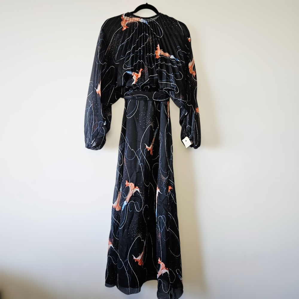 Vintage 1980's NWT Missy House Pleated Blouson Day Dress Size M Deadstock NOS